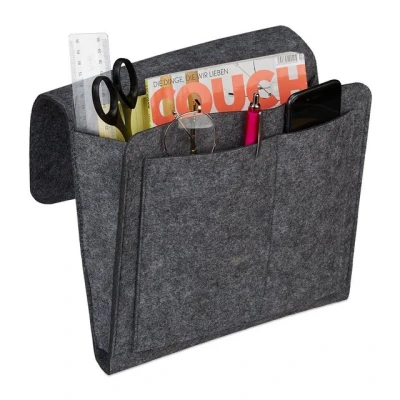 Abbildung von relaxdays Betttasche aus Filz, Dunkelgrau