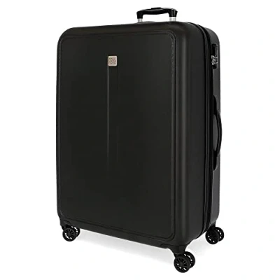 Abbildung von Roll Road Camboya Koffer, mittelgroß, Schwarz, 48 x 68 27 cm, Hartplastik, seitlicher Kombinationsverschluss, 72 l, 3,8 kg, 4 Räder