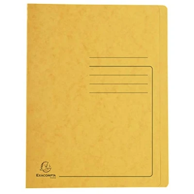 Abbildung von Exacompta 39999E Karton mit 25 Iderama Dokumentenmappen aus Hochglanzkarton 355 g/m² FSC® zertifizierte Mappe Maße 24 x 32 cm für DIN A4 Dokumente Farbe Gelb