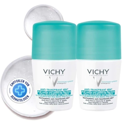 Abbildung von Vichy Deodorant Rollon Antitranspirant 48H Doppelpack Deodorant, Damen, Größe: 100 ml,
