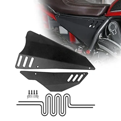 Abbildung von MKYOKO Für Ducati Scrambler 800 Aluminium Motorrad Seitenverkleidungsschutz Zierabdeckungen Cafe Racer Motorradzubehör, TYXQ9