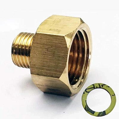 Abbildung von Gasline Gewindeadapter Gas Übergangsadapter 1/2&quot; R x 1/4&quot; lks LPG Adapter für Gaskocher mit Dichtung, (2 tlg), Übergangsstück, IG AG Messing