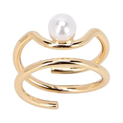 Abbildung von Perlen Fingernagel Knöchel Ringe Stilvolle und Einfache Kupfer Fingerspitzen Schmuck Schutzabdeckungs Nagel Zubehör für Frauen Mädchen(3052g)