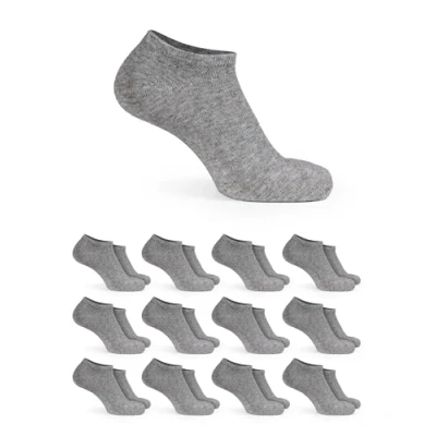 Abbildung von Basic Treasure 12 Paar Graue Sneaker Socken Damen und Herren 35 38, Baumwolle Socken, Atmungsaktiv, Kurze Unisex, Schwarze, Weiße oder