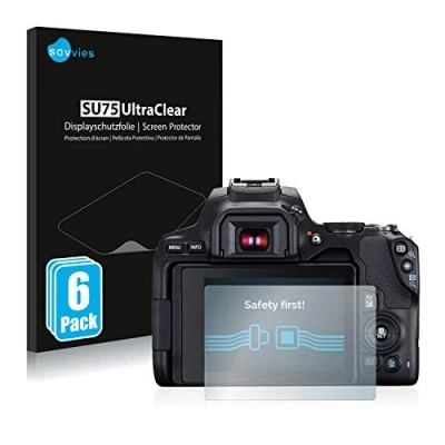 Abbildung von Savvies 6 Stück Schutzfolie für Canon EOS 250D Displayschutz Folie Ultra Transparent