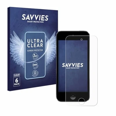 Abbildung von Savvies 6 Stück Schutzfolie für Apple iPod Touch (Gen.5/6/7) Displayschutz Folie Ultra Transparent