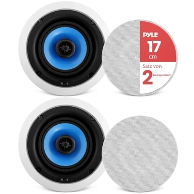 Abbildung von pyle PyleHome PIC6E Deckenlautsprechersystem mit Treble Regler, 2 Wege, 250 W, 16,5 cm
