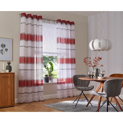 Abbildung von my home Gardine &quot;Jay&quot;, (2 St.), Vorhang, 2 er Set, Fertiggardine, transparent, Querstreifen