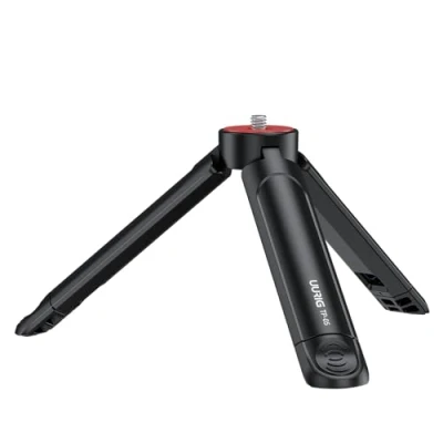 Abbildung von UURIG TP05 Ausziehbare Mini Kamera Stativ, tragbare Selfie Stick Griff Desktop Webcam Stativ mit 1/4&quot; Schraube für DSLR Telefonhalter Vlog