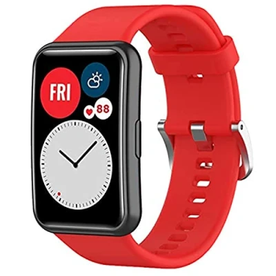 Abbildung von Wownadu Armband Kompatibel für Huawei Watch Fit/Watch Fit New/Watch Elegant/Watch SE, Armbänder Weiß Damen Herren Ersatzarmband, Verstellbarer Sport Uhrband,(kein uhr)