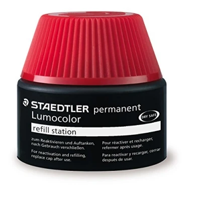 Abbildung von STAEDTLER 487 17 2 Lumocolor permanent Universalstift Nachfüllstation für 313/314/317/318, 15 20x Nachfüllen, rot