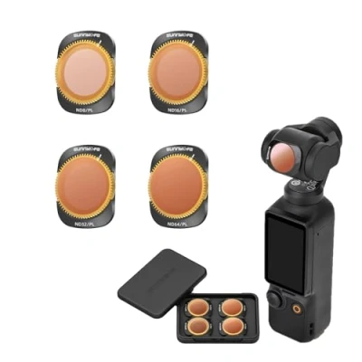 Abbildung von MotuTech Filter Set für DJI Osmo Pocket 3 mit neutraler Dichte, Polarisationsfilter, verstellbar, ND8/PL+ND16/PL+ND32/PL+ND64/PL