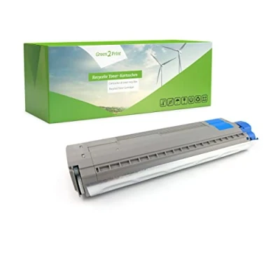 Abbildung von Green2Print Toner Cyan 10000 Seiten ersetzt Oki 46861307 passend für C834, C844