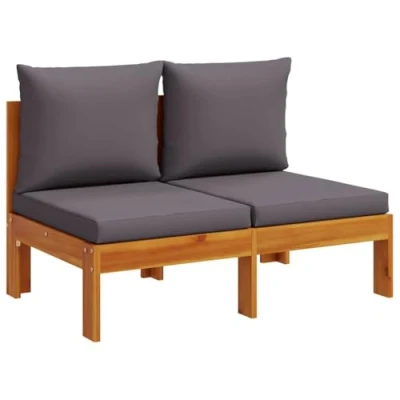 Abbildung von vidaXL Sofaelement Gartensofa mit Kissen 2 Sitzer Massivholz (1 St)