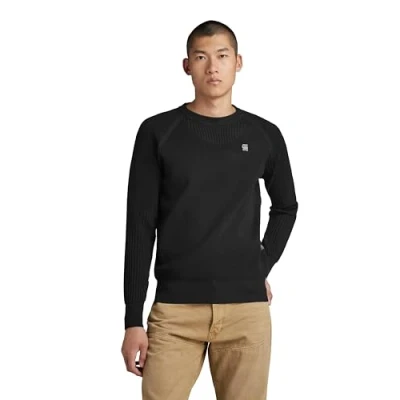 Abbildung von G STAR RAW Herren Engineered Knitted Pullover, Schwarz (dk black D24456 D465 6484), XXL