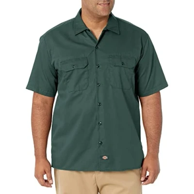 Abbildung von Dickies Herren Short Sleeve Work Shirt Button Down Arbeitshemd, Hunter Green V1, XX Large
