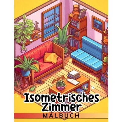 Abbildung von Isometrisches Zimmer Ausmalbuch: Fantasy Innenarchitektur Ausmalbilder mit schönen Illustrationen für Jugendliche und Erwachsene Geschenkidee Animationsfans zur Stressreduzierung Entspannung