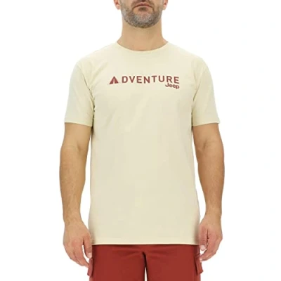 Abbildung von JEEP O102729 M505 J Herren T Shirt Adventure Zelt Großer Aufdruck J23S Almond/Red Ochre S