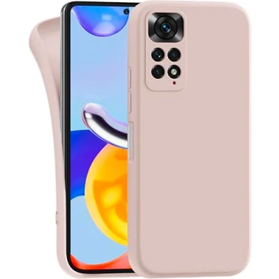 Abbildung von MyGadget Hülle für Xiaomi Redmi Note 11 11s robuste Silikon Schutzhülle TPU Case Slim Silikonhülle Back Cover Kratzfest Handyhülle Matt Rosa