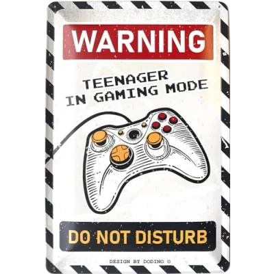 Abbildung von DODINO 20x30cm retro blechschilder WARNING TEENAGER Warnschild als Geschenk Idee, Vintage Design mit Spruch, metallschild