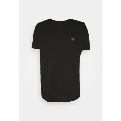 Abbildung von Alpha Industries Reflective Tshirt print, Herren, Größe: Large, Black/orange