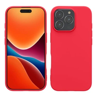 Abbildung von kwmobile Hülle kompatibel mit Apple iPhone 16 Pro weiches TPU Silikon Case Cover geeignet für kabelloses Laden Neon Pink
