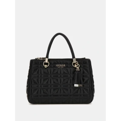Abbildung von Guess Assia HIGH Society Satchel Handtasche, Damen, Größe: One Size, Black
