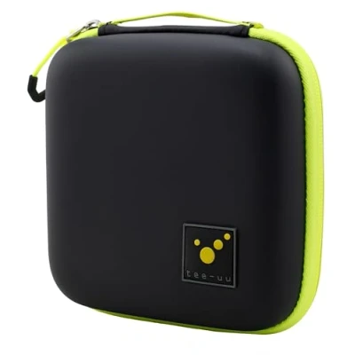 Abbildung von tee uu AMPUSAFE XL verschiedene Farbvarianten mit Grifflasche 16 x 5,5 cm 42 Elastikschlaufen in Zwei Größen für Ampullen bis 10ml Volumen robust (schwarz)