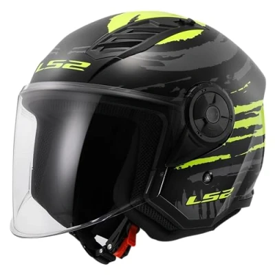 Abbildung von LS2, Jet Motorradhelm AIRFLOW II Brush black yellow, M
