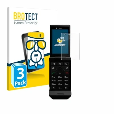 Abbildung von BROTECT Schutzglas für Caterpillar Cat S22 Flip (3 Stück) Schutzfolie Panzer Folie Glas [Extrem Kratzfest 9H, Anti Fingerprint, Ultra Transparent]