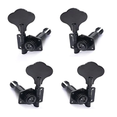 Abbildung von Musiclily Basic 2L2R Offen Gear Bass Mechaniken Tuners Tuning Pegs Machine Heads Set für Ibanez Style E Bass, Schwarz