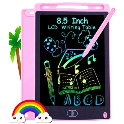 Abbildung von LCD Schreibtafel für Kinder,Zaubertafel 8,5 Zoll, Bunter Bildschirm, Löschbarem Handschrift Block, Pädagogisches Spielzeug ab 2 3 4 Jahre Mädchen Jungen Geschenk Rosa