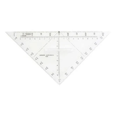 Abbildung von Aristo AR1556/5 Kursdreieck Air (Hypothenuse 22,5 cm, aus glasklarem Plexiglas, Plexiglasgriff, Maß Skala 16 für Navigation in Luft und Seefahrt) 1 Stück, transparent