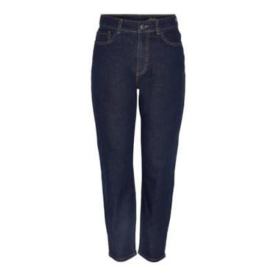 Abbildung von NOISY MAY Damen NMMONI HW ANK Jeans AZ366RW NOOS Jeanshose, Dark Blue Denim/Detail:RHINSEWASH, 30 W/30 L