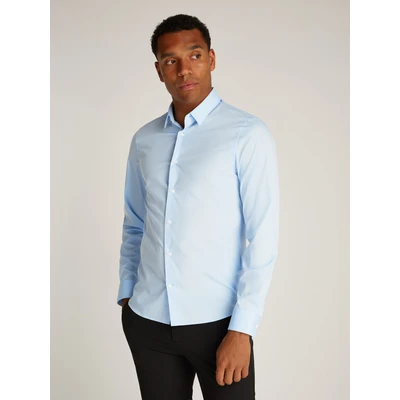 Abbildung von Calvin Klein Poplin Stretch SLIM Shirt Hemd, Herren, Größe: XXL, Calm blue