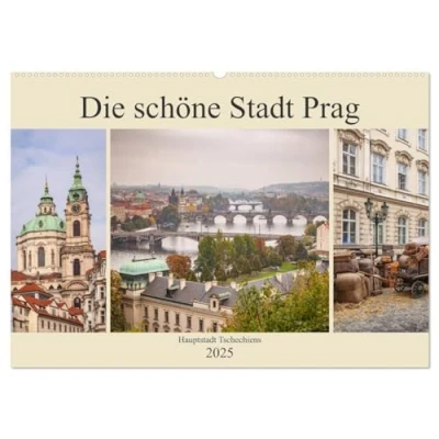 Abbildung von Die schöne Stadt Prag (Wandkalender 2025 DIN A2 quer), CALVENDO Monatskalender: Hauptstadt Tschechiens an der Moldau