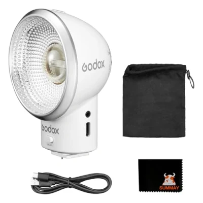 Abbildung von Godox LUX ELF Retro Blitz für Canon, Sony, Leica, Fuji, Panasonic, Universal Blitzschuh, Microsingle Digitalkamera, tragbarer