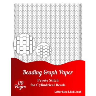 Abbildung von Beading Graph Paper: Peyote Stitch Paper for Cylindrical Beads Pattern to create your own Beadwork Designs