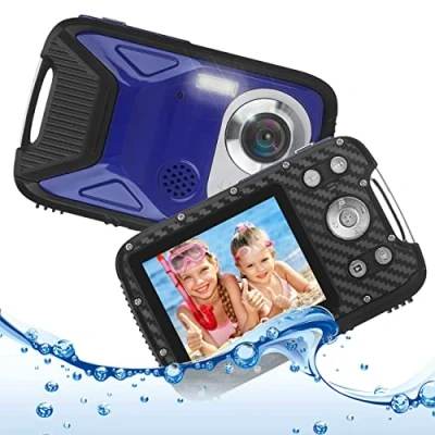 Abbildung von Heegomn wasserdichte Digitalkamera für Kinder, 16 MP Full HD 1080P, 8 facher Digitalzoom, Unterwasserkamera Jugendliche/Anfänger (Rot)