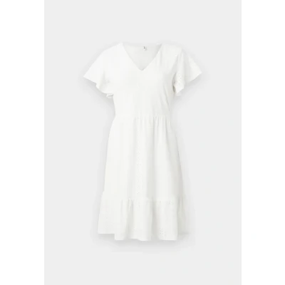 Abbildung von ONLY Damen Onlsandra S/S V Neck Dress JRS Jerseykleid, Cloud Dancer, XS