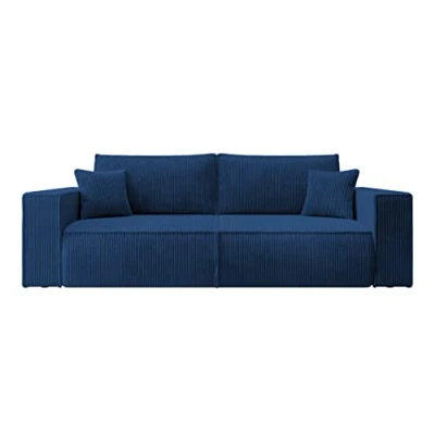 Abbildung von Selsey Sofa Schlafsofa Couch Mit Stauraum Schlaffunktion Pflegeleicht Polyurethanschaum Kordsamt Weich Dunkelblau Farese