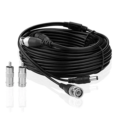 Abbildung von SIENOC DC Power Sicherheitskamera Kabel CCTV Video Wire BNC RCA Schnur DVR Schwarz (20m)