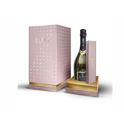 Abbildung von ELÈM Prosecco DOCG Superiore Schaumwein trocken Italien Wein (1 x 0.75l) in einer luxuriösen Geschenkbox mit Tennisarmband