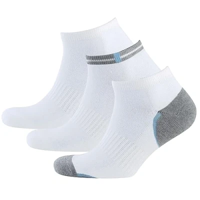 Abbildung von Nur Der Herren 3er Pack Sneaker Sport Aus Atmungsaktiver Baumwolle Kurze Sportsocken Mit Gepolsterter Sohle Socken, Weiß, 39 42 EU
