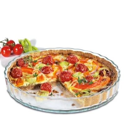 Abbildung von Küchenprofi Tortenform ELSASS aus Glas, Ø: 27,5 cm Höhe: 3,5 cm, Quicheform, Tortenbodenform, Tarteform, Aufflauf &amp; Kuchenform rund, Gefrier , Backofen Spülmaschinen und Mikrowellenfest
