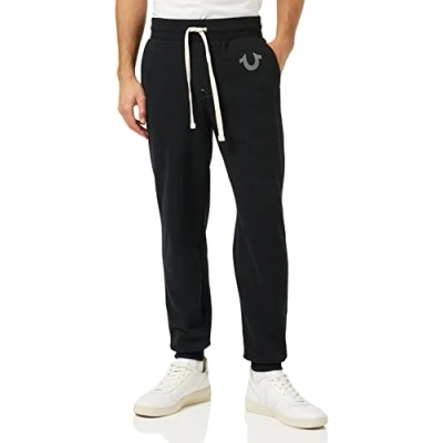 Abbildung von True Religion Herren Jogginghose mit klassischem Logo Trainingshose, Schwarz, 36 41