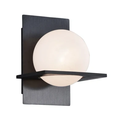 Abbildung von Lucande Wandleuchte Kulka, 1 flammig, schwarz, Glas, G9