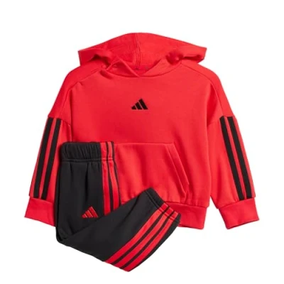 Abbildung von adidas Unisex Baby ESSENTIALS HOODED JOGGER, Pure Ruby/Black/Black, 0 3 Months