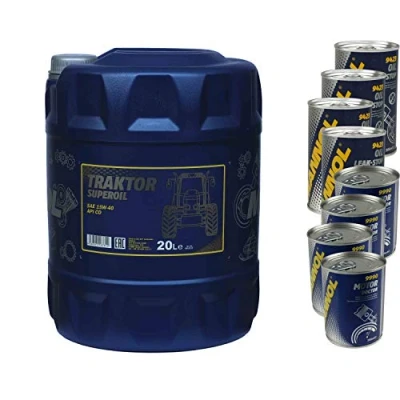 Abbildung von 20L Motoröl MANNOL Traktor Superoil 15W 40 4xLeak Stop+Motor Doctor