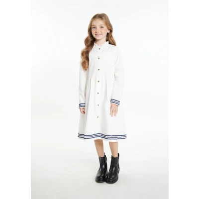 Abbildung von Dreimaster Blusenkleid für Kinder, Größe: 140, Weiss